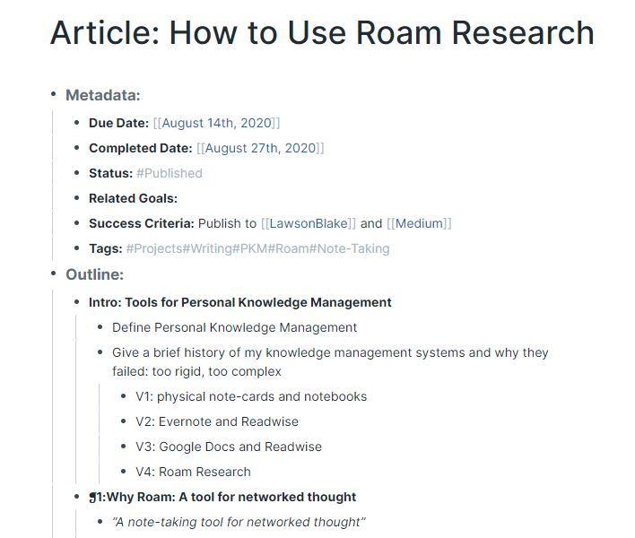 Article outline