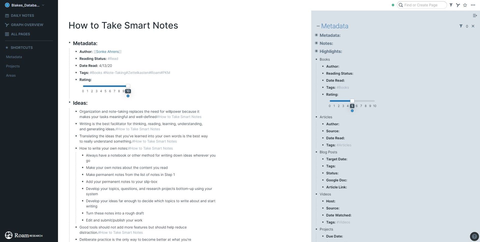 My page for How to Take Smart Notes by Sonke Ahrens.