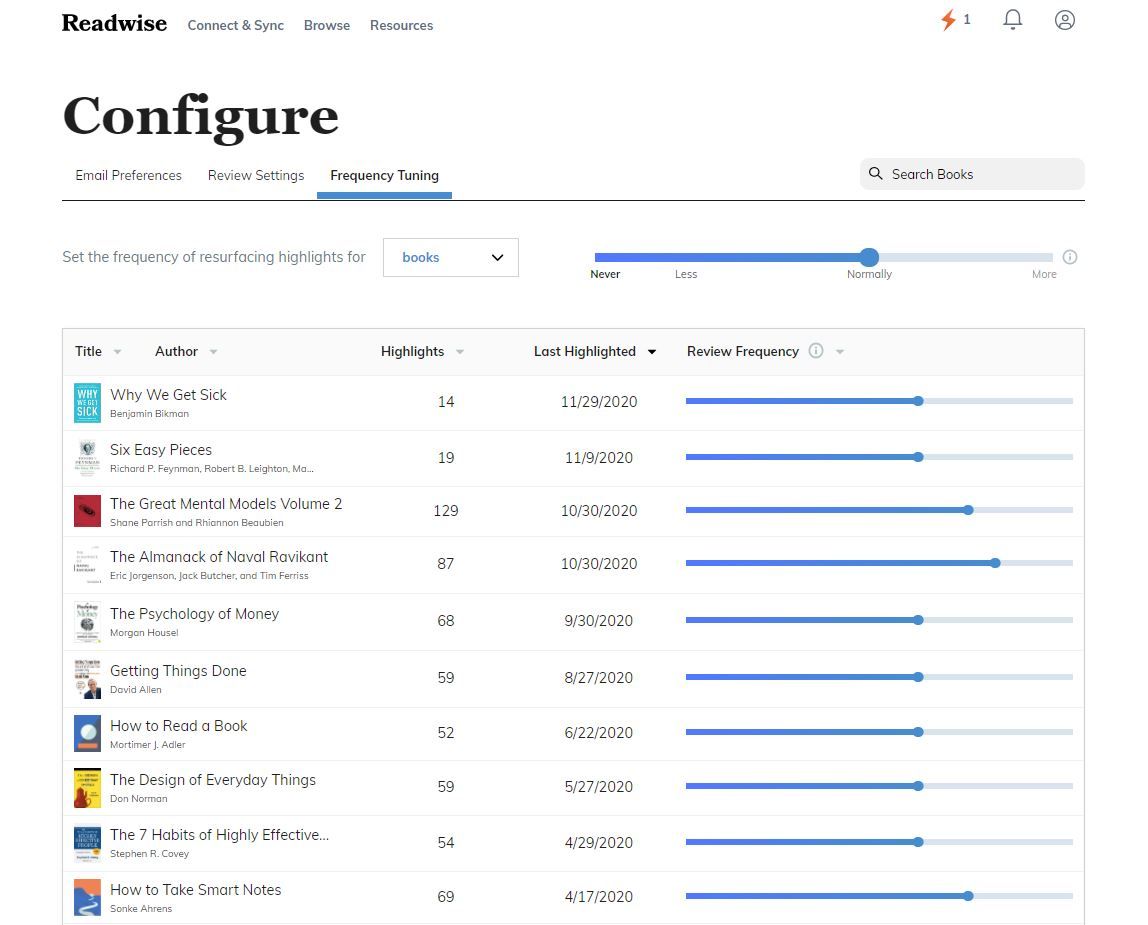 Readwise configure settings