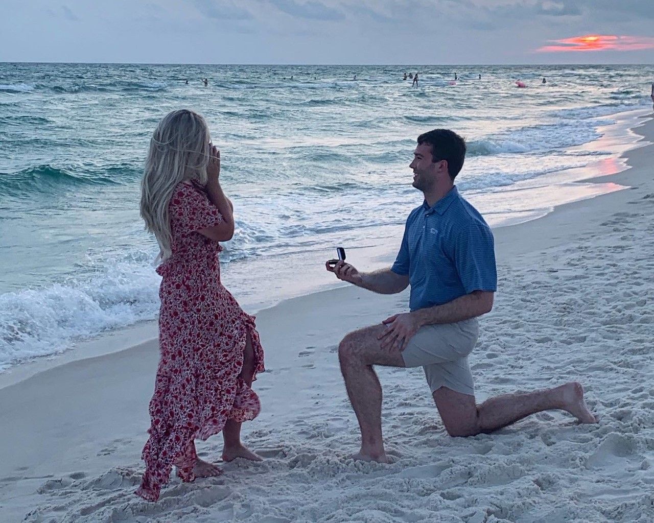 Getting engaged at the beach