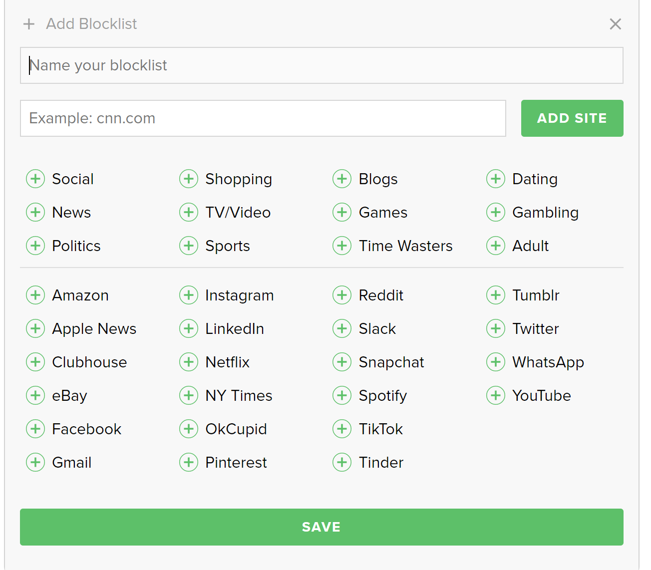 Freedom app blocklist